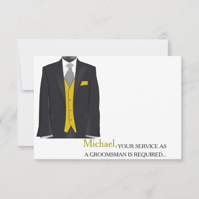 Your Service As A Groomsman Required Personalised Invitation (Front)