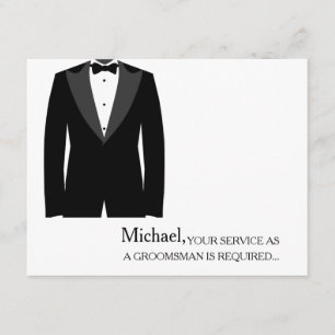 Your Service As A Groomsman Required Personalised Invitation