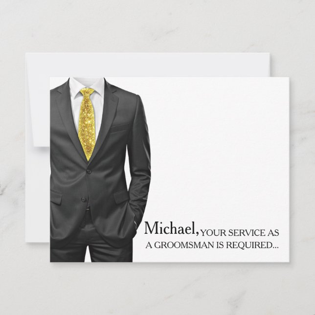 Your Service As A Groomsman Required Personalised Invitation (Front)