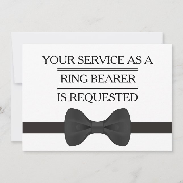 Your Service as a Groomsman  Ring Bearer Request Invitation (Front)
