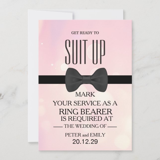 Your Service as a RING BEARER Invitation (Front)