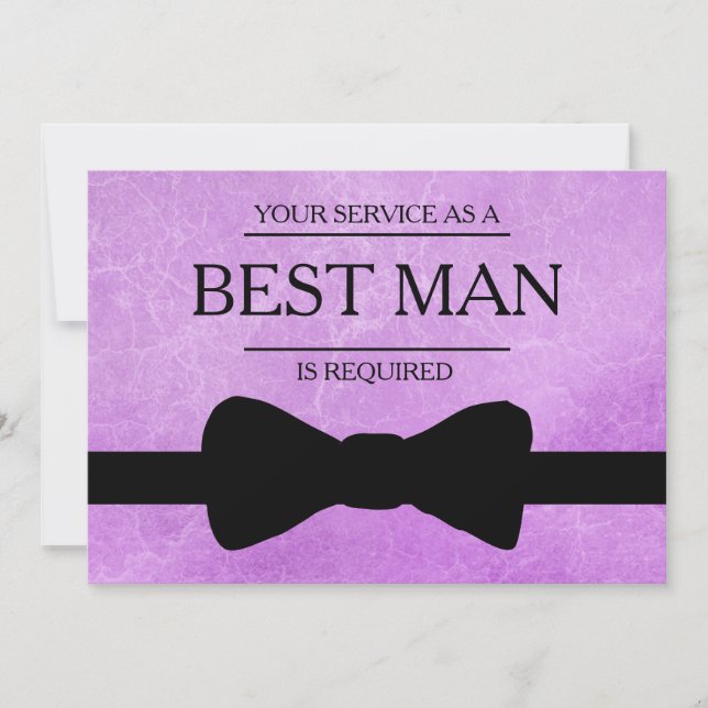 Your Service Is Requested as Best Man Groomsman In Invitation (Front)