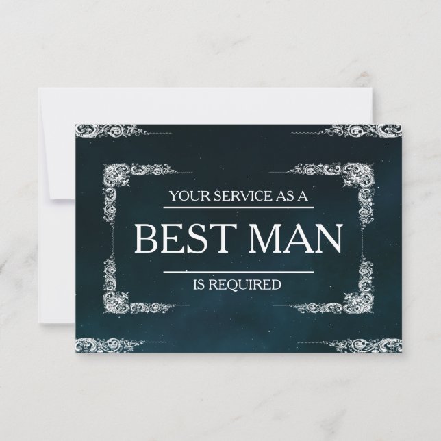 Your Service Is Requested as Best Man Groomsman In Invitation (Front)