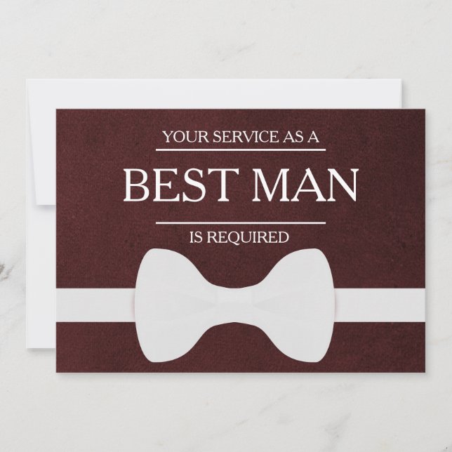 Your Service Is Requested as Best Man Groomsman In Invitation (Front)