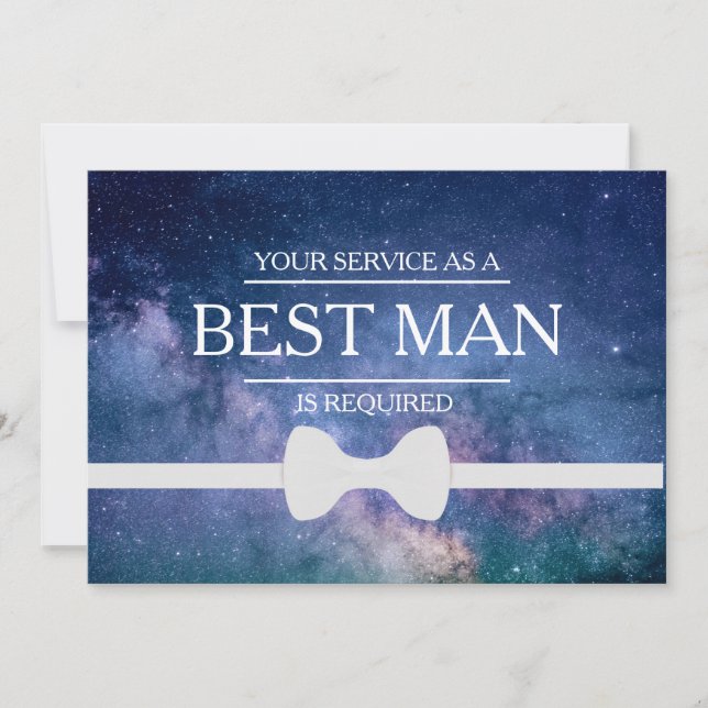 Your Service Is Requested as Best Man Groomsman Invitation (Front)
