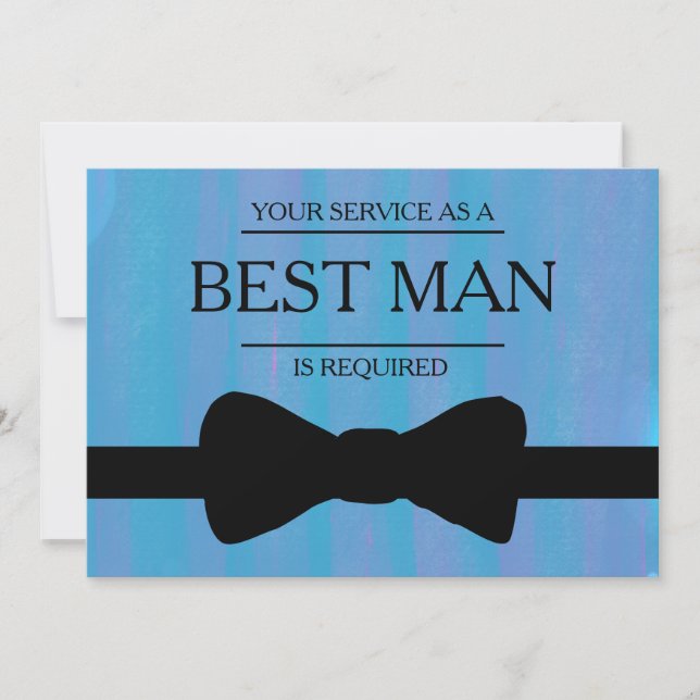 Your Service Is Requested as Best Man Groomsman Invitation (Front)