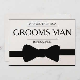 Your Service Is Requested as Best Man Groomsman Invitation