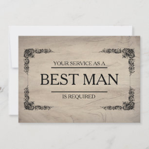 Your Service Is Requested as Best Man Groomsman Invitation