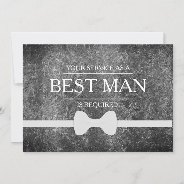 Your Service Is Requested as Best Man Groomsman Invitation (Front)