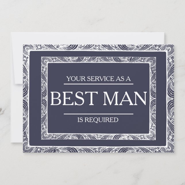 Your Service Is Requested as Best Man Groomsman Invitation (Front)