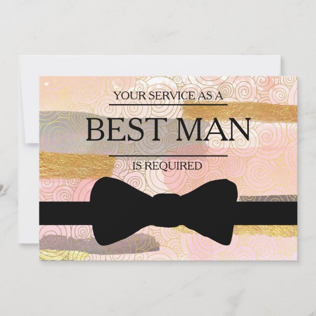 Your Service Is Requested as Best Man Groomsman Invitation (Front)
