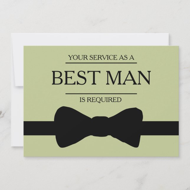 Your Service Is Requested as Best Man Groomsman Invitation (Front)