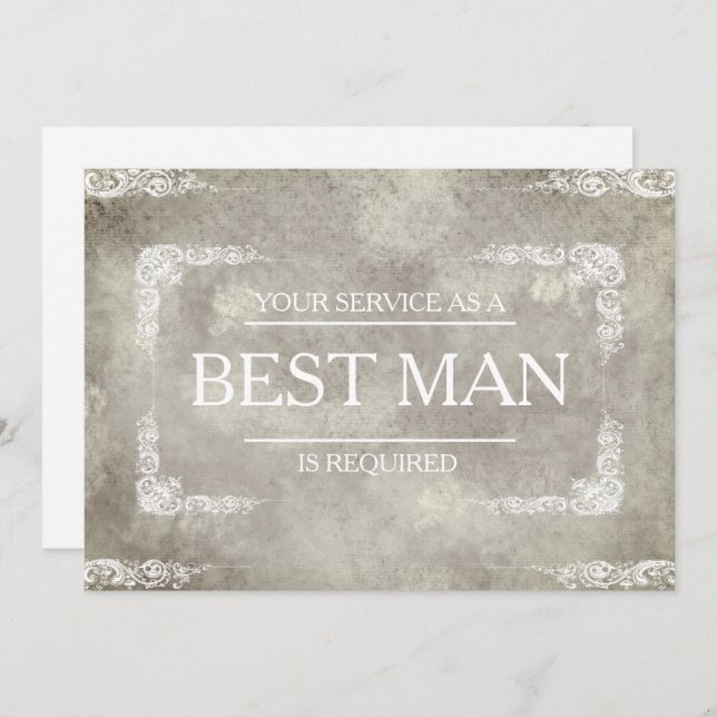 Your Service Is Requested as Best Man Groomsman Invitation (Front/Back)