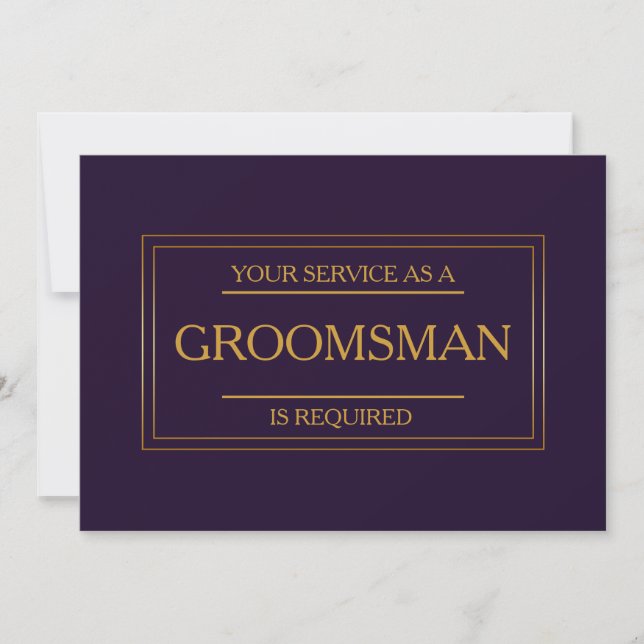 Your Service Is Requested as Groomsman Invitation (Front)