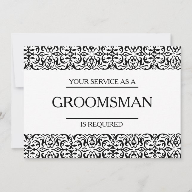 Your Service Is Requested as Groomsman Invitation (Front)