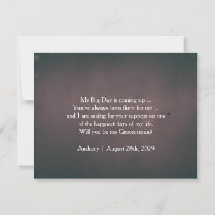 Your Service Is Requested as Groomsman Invitation