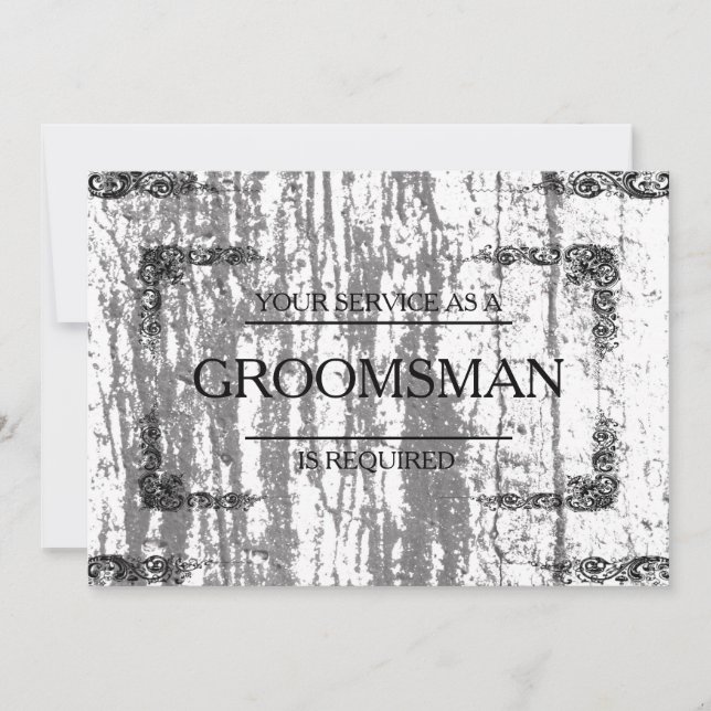 Your Service Is Requested as Groomsman Wooden Invitation (Front)