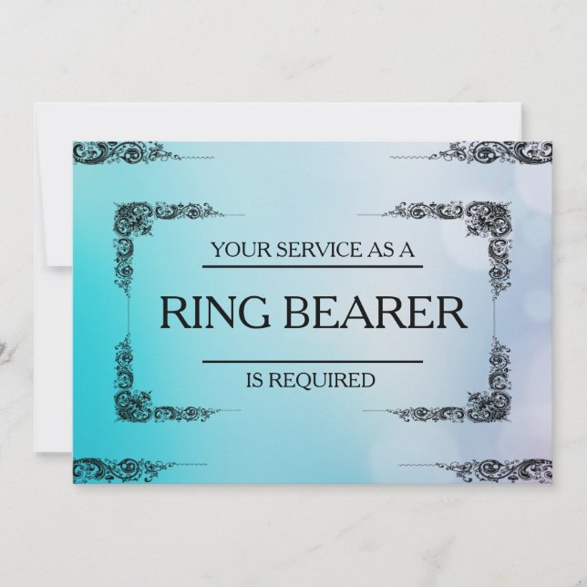 Your Service Is Requested as Ring Bearer Invitatio Invitation (Front)
