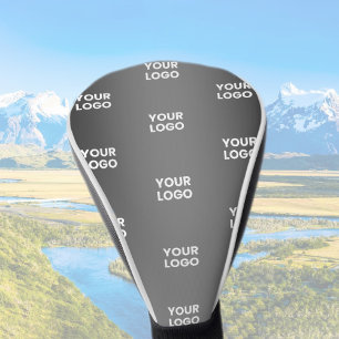 Your Simple Repeating Logo Black & Grey Gradient Golf Head Cover