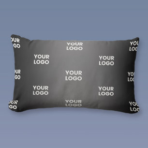 Your Simple Repeating Logo   Black & Grey Gradient Lumbar Cushion