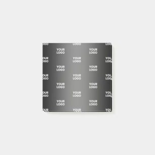Your Simple Repeating Logo   Black & Grey Gradient Post-it Notes