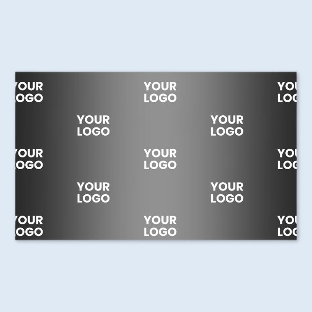Your Simple Repeating Logo | Black & Grey Gradient Rectangular Sticker (Creator Uploaded)