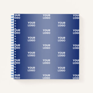 Your Simple Repeating Logo Blue Gradient Notebook