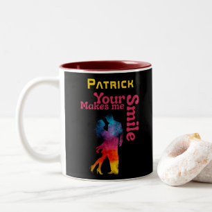 Your smile makes me smile I Valentines day gift Two-Tone Coffee Mug