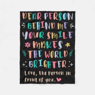Your Smile Makes The World Brighter Sticker Fleece Blanket