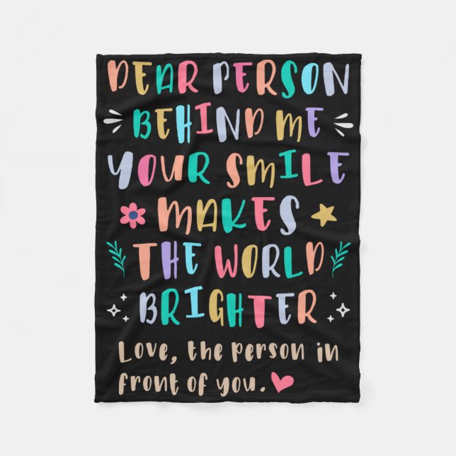 Your Smile Makes The World Brighter Sticker  Fleece Blanket (Front)