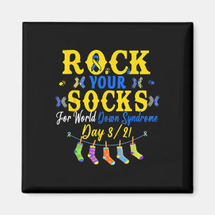Your Socks For World Down Syndrome Day 321 Ribbon  Magnet