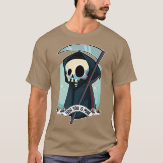 Your Soul Is Mine Kawaii Reaper Death Halloween Sk T-Shirt