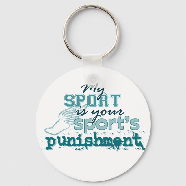 Your sport's punishment (teal) key ring (Front)