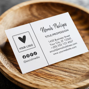 Your Square Logo Social Media Single Sided Business Card