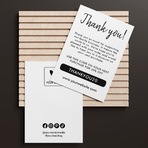 Your Square Logo Social Media Thank You Card