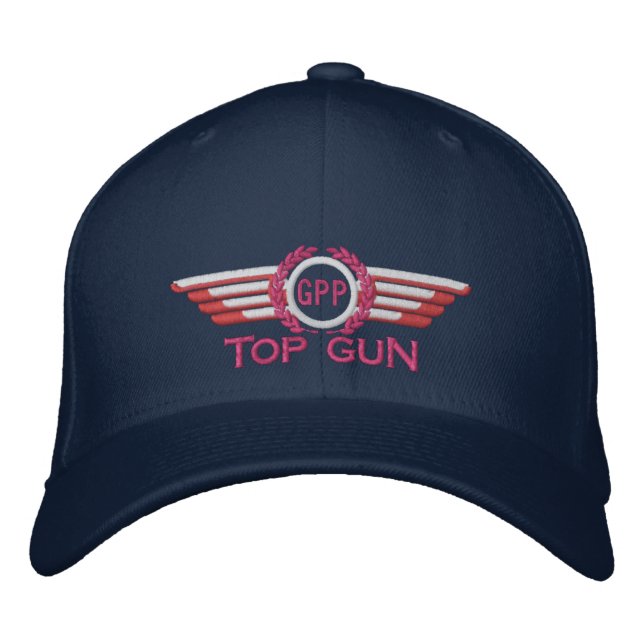 Your Star Monogram Aviation Laurels Pilot Wings Embroidered Hat (Front)