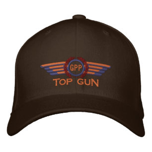 Your Star Monogram Aviation Laurels Pilot Wings Embroidered Hat