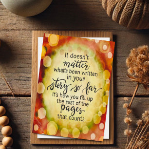 Your Story Quote Pretty Abstract Graduation Card