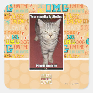 Your stupidity is blinding 2 square sticker