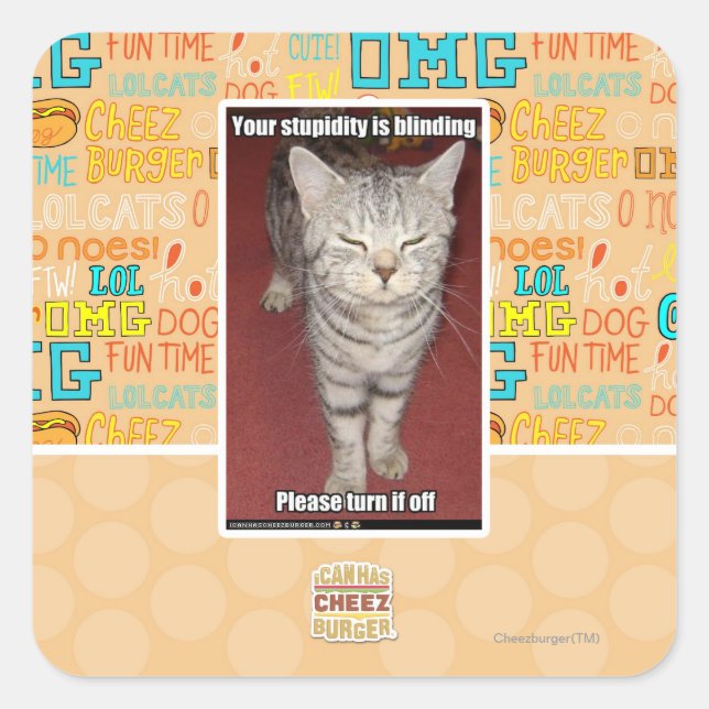 Your stupidity is blinding 2 square sticker (Front)