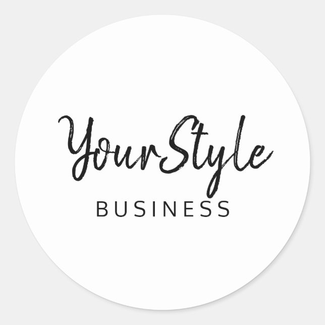 Your Style Business (Text Type) Classic Round Sticker (Front)