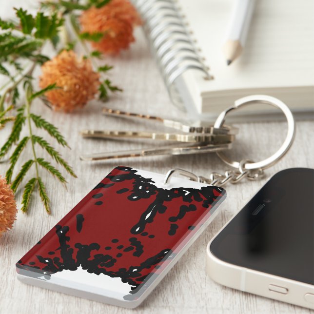 Your Taste, Your Power – Abstract Red & Black  Key Ring (Front Right)