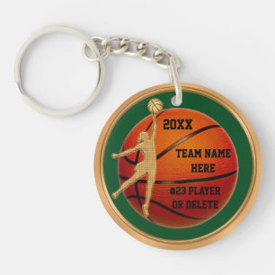 Your Team Colours, Text Girls Basketball Keychains