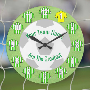 Your Team Name Football Clock - Green Shirts