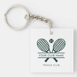 Your Tennis Club Name Team Green Logo Custom Key Ring