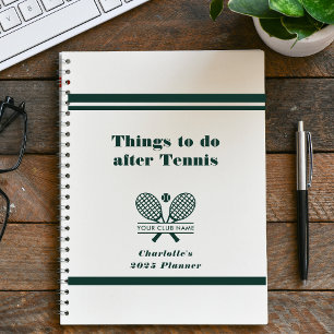 Your Tennis Club Name Team Players Swag Green 2025 Planner