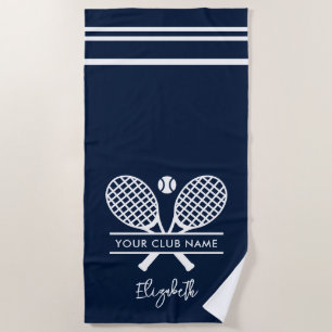 Your Tennis Club Name Team Vacation Custom Beach Towel