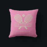 Your Tennis Country Club Name Rackets Motif Custom Cushion<br><div class="desc">Easily customise this throw pillow by adding your club or society name by clicking the "Personalise" button. This sleek and modern motif perfectly encapsulates the energy and precision of the sport, while offering full colour customisation to align with your club's distinct palette. Customise by clicking the "Edit with Design tool"...</div>