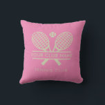 Your Tennis Country Club Name Rackets Motif Custom Cushion<br><div class="desc">Easily customise this throw pillow by adding your club or society name by clicking the "Personalise" button. This sleek and modern motif perfectly encapsulates the energy and precision of the sport, while offering full colour customisation to align with your club's distinct palette. Customise by clicking the "Edit with Design tool"...</div>