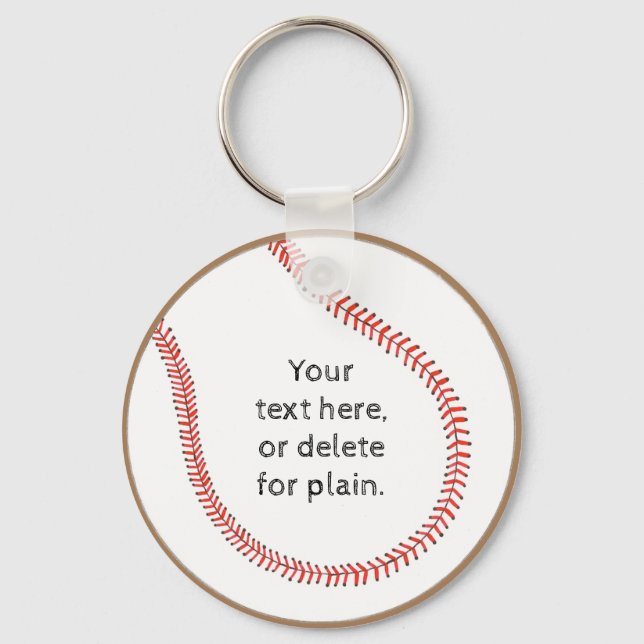 Your Text Baseball themed Keychains (Front)